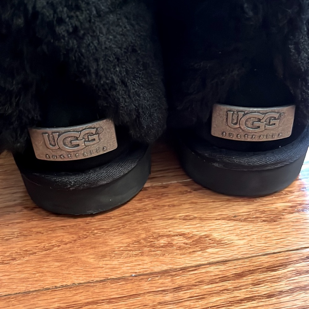 UGGS, UGG Boots - Black Full Fur UGG Boots, Retired Style
